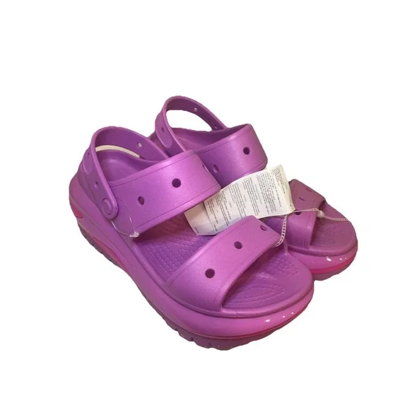 Crocs Classic Mega Crush Sandal Womens 11 Men's 9 Juice Pink 207989-6WQ Platform - Picture 5 of 9